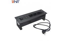 China Black Electric Flip Up Multimedia Socket With Three EU Power Interfaces supplier