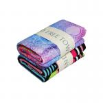 Non Slip Printed Microfiber Yoga Mat Towel With Silicone Dots