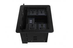 China Table Mount Desk Power Outlet , Usb Conference Table Electrical Box 236*190mm supplier