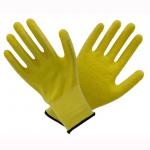 Lightweight Hardy Latex Coated Work Gloves Yellow Color Strong Tear Resistance for sale