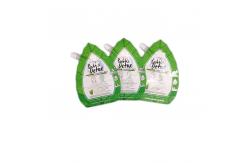 China Custom Printed Design Green Irregular Spout Pouch Packaging With Foil supplier