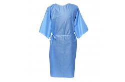 China Waterproof Short Sleeve Disposable Patient Gown PP / SMS / SMMS / SMMMS Material supplier