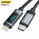 ESSAGER ES-X47 1m 2m PD29W Wired Braided Portable Usb C To Lightning Cable For Fast Charging for sale