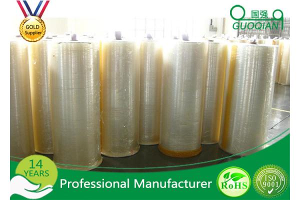 Film Bopp Adhesive Tape , Hot Melt Bopp Tape Jumbo Roll With Customized Width