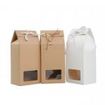 Eco Friendly Tea Food Packaging Box With Window Rope Handle for sale
