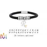17g Antifatigue Beads Mens Engraved Bracelets With Alphabet Charm for sale