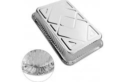 China Heavy Duty Shallow Disposable Aluminum Foil Food Containers Oblong Foil Pan With  Lid supplier