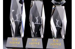 China Golf Event Crystal Trophy Cup With Inside 3D Laser Golf Figure OEM Available supplier