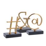 Marble Base Metal Music Notation Symbol Decorative Art Craft for sale