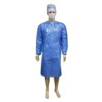 Non Woven Fabrics PPE Disposable Gown With Knitted Cuffs ISO13485 Certificate for sale