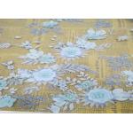 Embroidery 3D Floral Wedding Dress Lace Fabric By The Yard With Beads Light Blue for sale