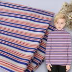 Wear Resistant Double Knit Fabric , Two Sided Glossy Cotton Striped Fabric for sale