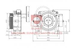 China DC110V Elevator Traction Machine Gearless Elevator Machine Motor supplier
