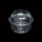 Biodegradable 18cm Clear Plastic Tray Containers 7g Round Salad Packaging for sale