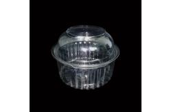 China Biodegradable 18cm Clear Plastic Tray Containers 7g Round Salad Packaging supplier