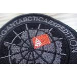 Washable Black Polyester Custom Clothing Patches / Adhesive Embroidered Patches for sale