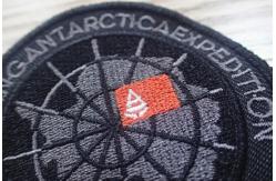 China Washable Black Polyester Custom Clothing Patches / Adhesive Embroidered Patches supplier