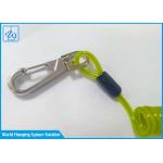 Custom Made Security Retractable Steel Cable Coil Lanyard With Plastic PU Elastic