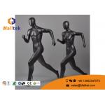 Athletics Fiberglass Clothing Store Fittings Full Body Matt Black Sports Manikin for sale