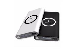 China Wireless Qi Length 135mm Personalised Power Bank Black White Grey supplier