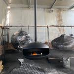 Black / White Or Customized Modern Hanging Fireplace With Manual Ignition Type for sale