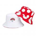 2025 Cotton Cartoon Mushroom Print Bucket Hat Fisherman Hat Outdoor Travel Sun Cap for Men and Women for sale