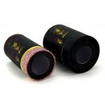 Cylindrical Black Paper Tubes Round Clear Window Coffee Bean , Tea Packaging
