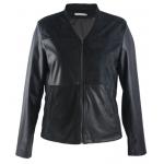 V Neck Ladies Slim Fit Womens Faux Leather Jackets Long Sleeve With Zipper for sale