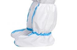 China Latex Free Disposable Protective Clothing 65gsm Microporous Shoes Cover supplier