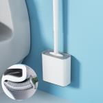 Bendable Silicone Toilet Bowl Brush With Non Slip Plastic Handle for sale
