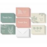 6 Kinds Floral Designs Thanks Greeting Card Various Inner Paper Available