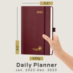 Custom Daily Weekly Schedule Yearly Agenda A5 Hardcover Planner 2023 In Bordeaux