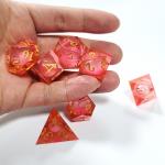 Light Red Crystal Resin Polyhedral Dice Tasteless Non Toxic