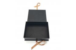 China Customized Black Collapsible Gift Box With Ribbon supplier