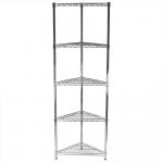 Chrome Triangle Corner Shelf Unit Healthcare Wire Shelving 14''X16''X42'' for sale