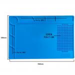 Non Toxic Blue ESD Rubber Mat Silicone Rubber Phone Mat with magnetic section for sale