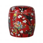 Ceramic Jars Glossy Red Pattern Pet Urn Bulk Supply for sale