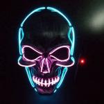 Light Up EL Wire Halloween LED Face Mask DC3V 10 Color Optional for sale