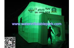 China Double Layer Inflatable Lighting Tent / LED Inflatable Cube Tent , Waterproof supplier