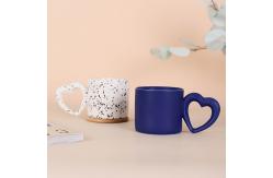 China Matte Nordic Style Ceramic Coffee Cups Mug With Heart Shape Handle supplier