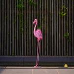 Outdoor Pink Flamingo Metal Yard Art / Metal Flamingo Garden Stake for sale
