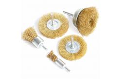 China 1 / 4 Inch Shank Brass Wire Wheel Brush Set Crimped For Drill supplier