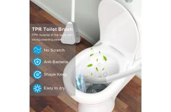 China Soft Elastic TPR Silicone Toilet Brush PP Filament White For Cleaning supplier