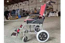China Compact Lightweight Aluminum Manual Wheelchair With Solid Rear Wheel supplier