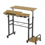 Office Home Height Adjustable Movable Computer Table With Wheels And Host for sale