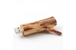 China Tree Root Shapes Wooden USB Flash Drive 256GB Embossing Logo supplier