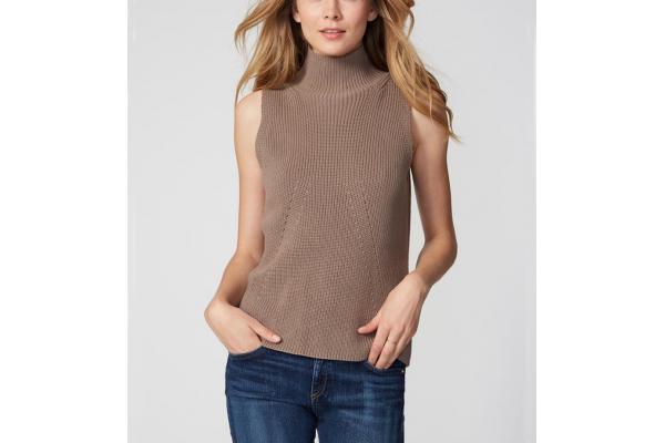 Cutaway Sleeveless Knit Pullover Sweater Merino Wool Material Thin For Female