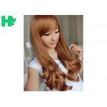 Heat Resistant Fiber Long Wave Texture Hairnet Wig Synthetic Wigs for sale