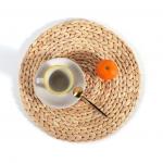 Water Hyacinth Round Braided Rattan Woven Placemats 25cm for sale
