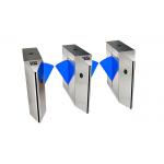 Silver Color Flap Barrier Gate 304 Inox Face Recognition Infrared Sensing Bridge Type for sale